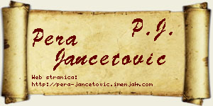 Pera Jančetović vizit kartica